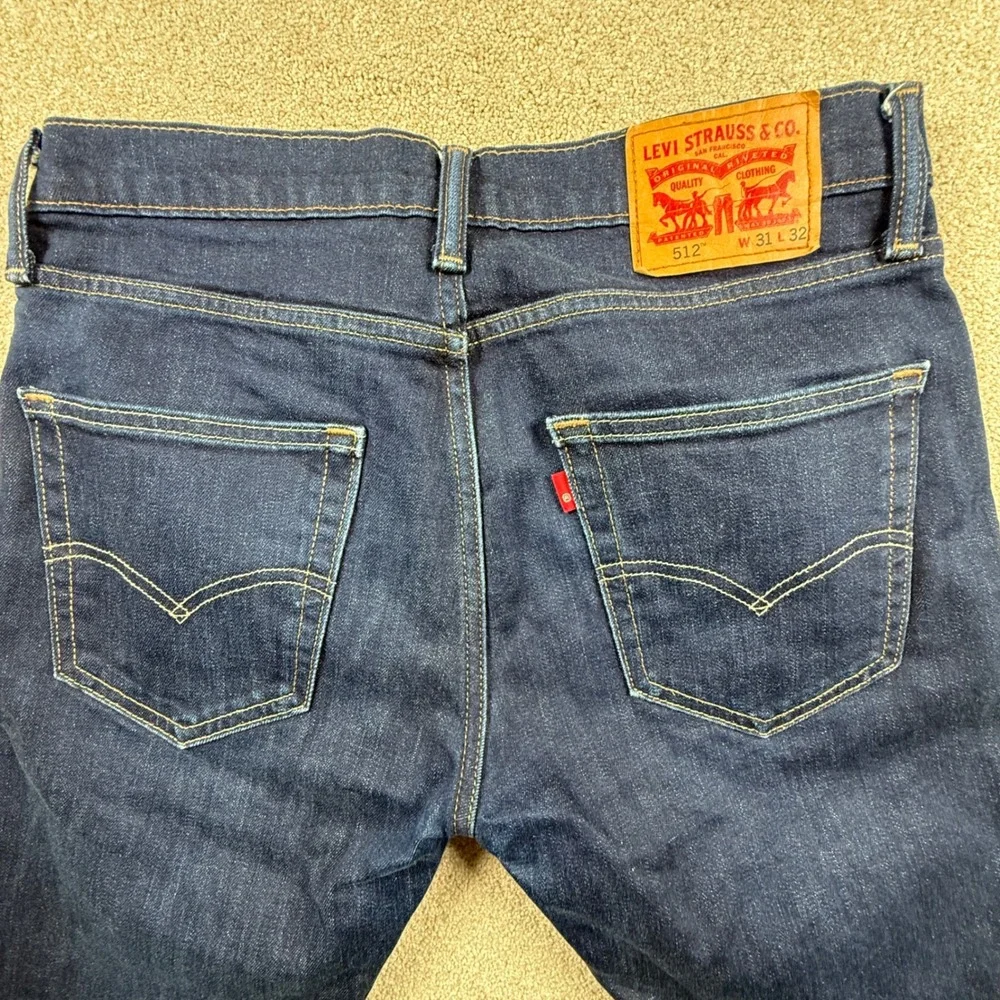 Levis 512 Slim Taper Fit Jeans Mens 31x32 Dark Wash Indigo Denim Pants